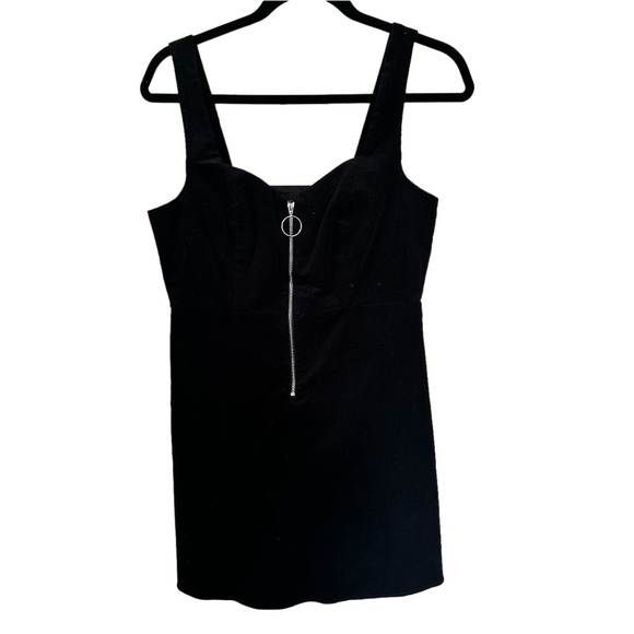 Topshop Dresses & Skirts - TOPSHOP Corduroy Zip Front Mini Jumper Black Dress in women’s us 6